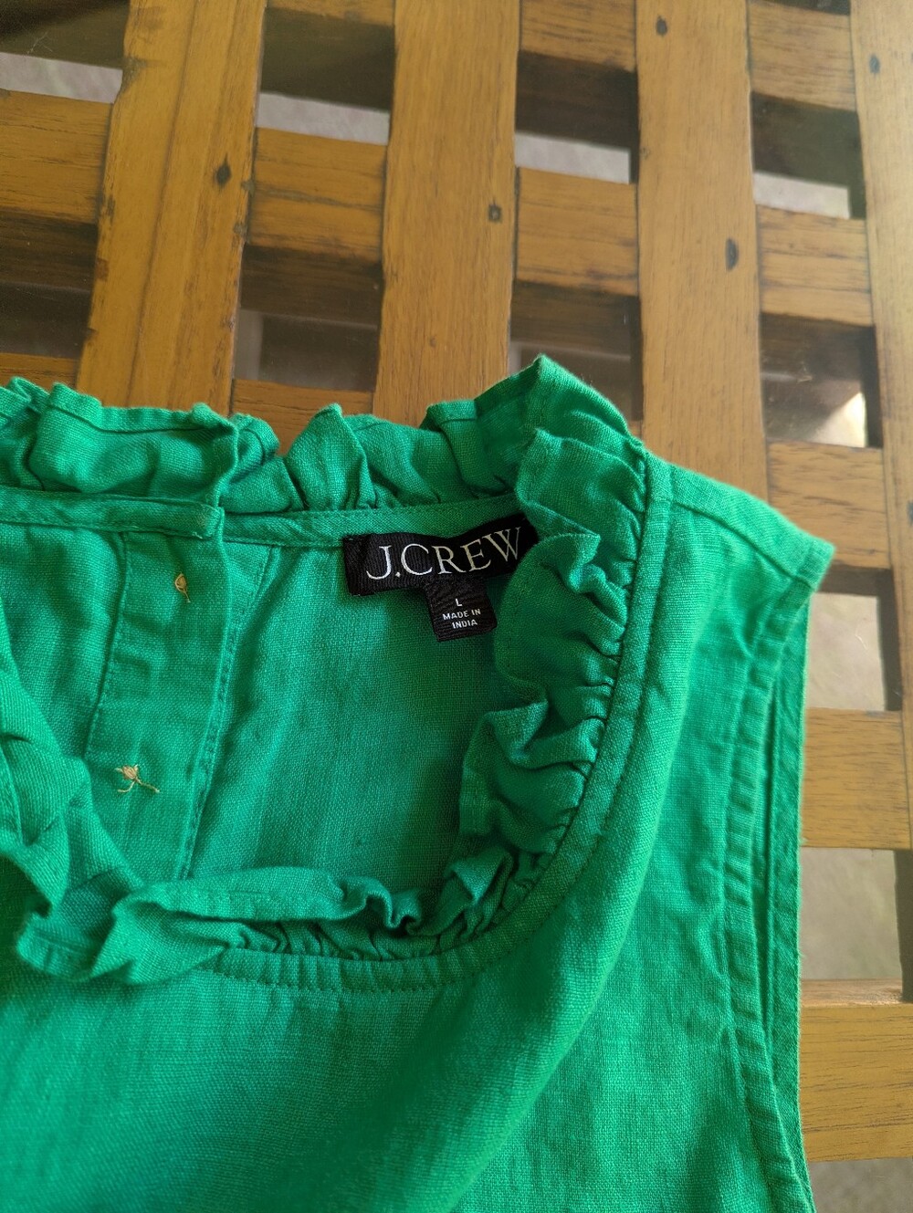 J. Crew Fleur Ruffle Linen Top - Picture 3 of 6